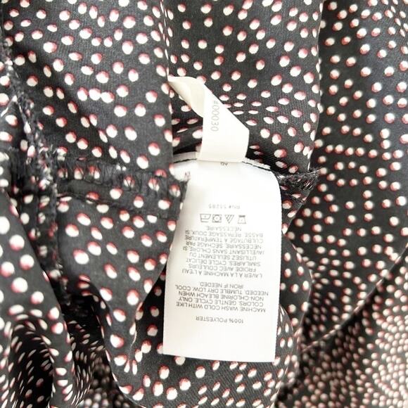 Express Black White Dot Square Neck Long Sleeve Ruffle Wrap Dress Size Small - Picture 6 of 7